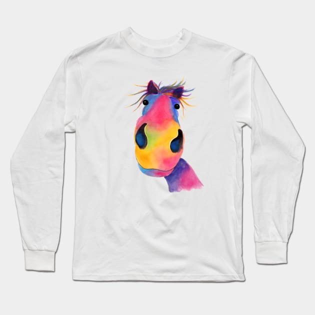 HoRSe PRiNT, ANiMaL PRiNT ' PeNeLoPe PiMMS ' Equestrian Gifts Long Sleeve T-Shirt by ShirleyMac